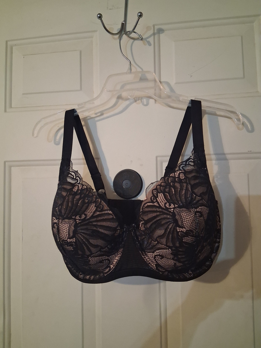 Paramour 38H Bra Black Lace Tempting Plush Contour Underwire Back Closure